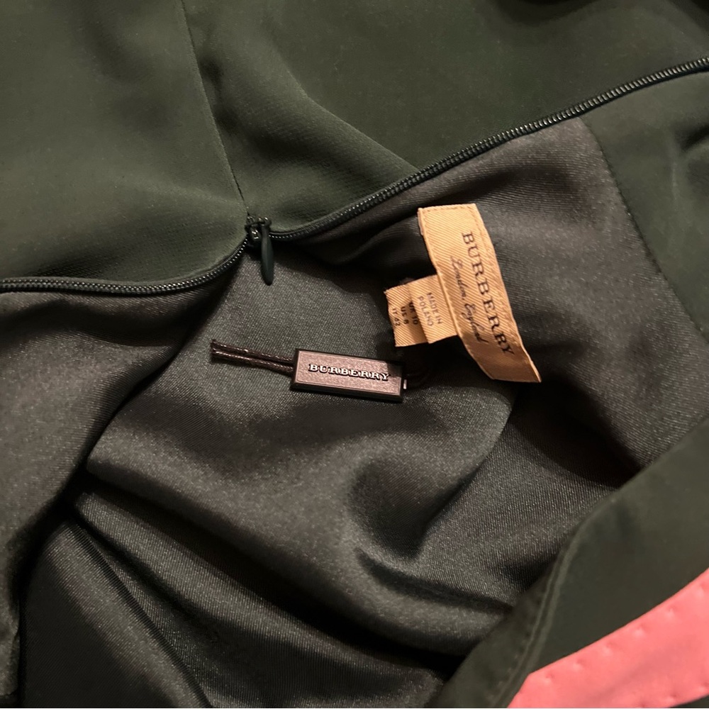 Burberry Dark Green Dress with Pink Collar - Picture 5 of 5